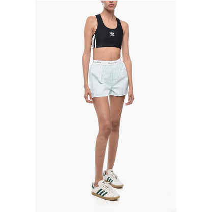 Sporty & Rich Striped Shorts with Logoed Elastic Band