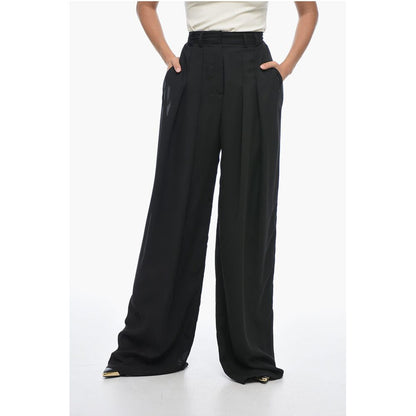 Double-pleated Chiffon Palazzo Pants