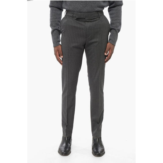 Celine Cotton Chinos Pants with Pinstriped Motif
