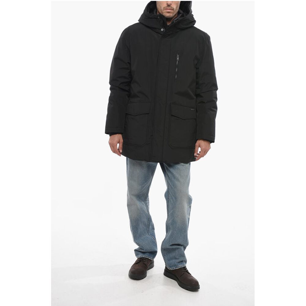 Woolrich Cotton and Nylon CLEVELAND Down Jacketwith Hidden Closure