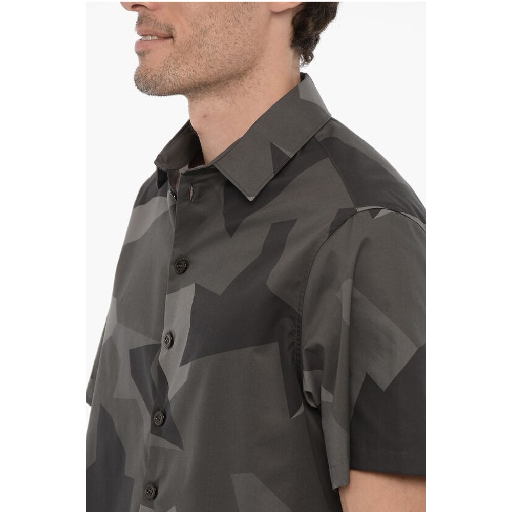 Neil Barrett Short Sleeve Camouflage Boxy Fit Shirt
