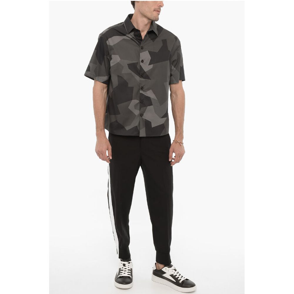 Neil Barrett Short Sleeve Camouflage Boxy Fit Shirt