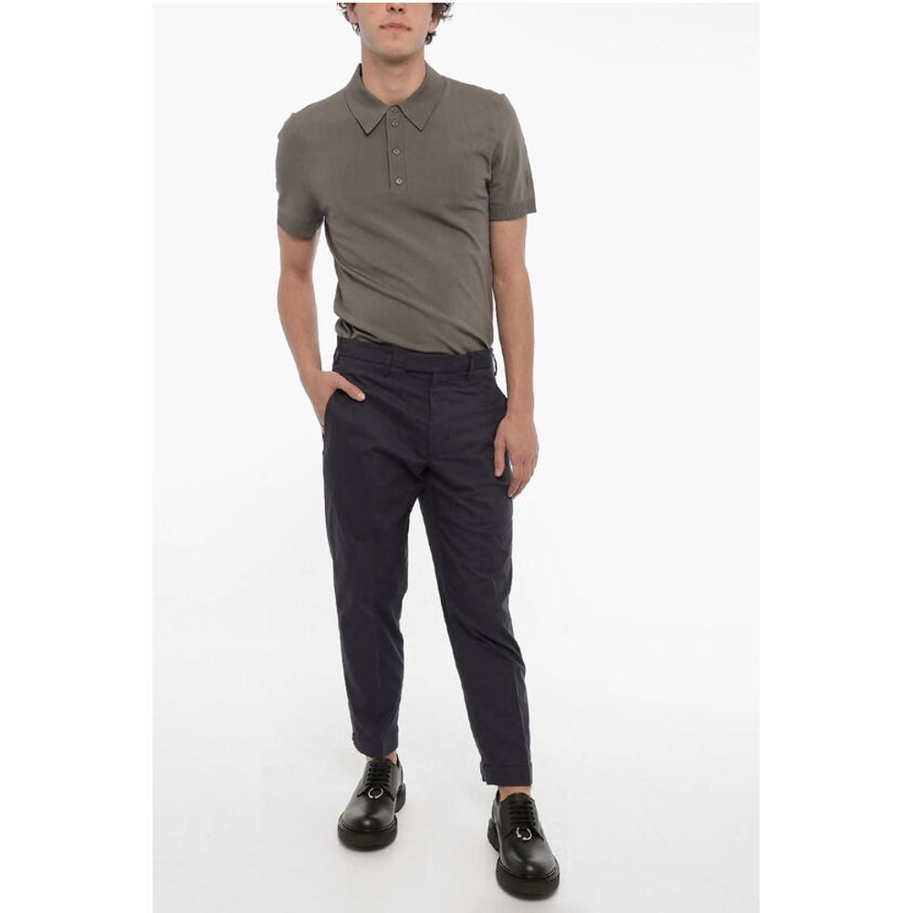 Neil Barrett Slim Fit Cotton Blend Pants with Adjustable ankle