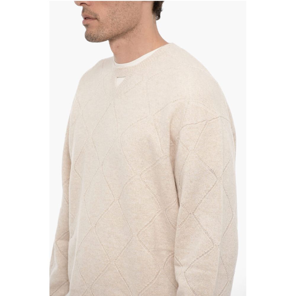 Neil Barrett Wool Blend Crew-neck Sweater with Cut-Out Detail