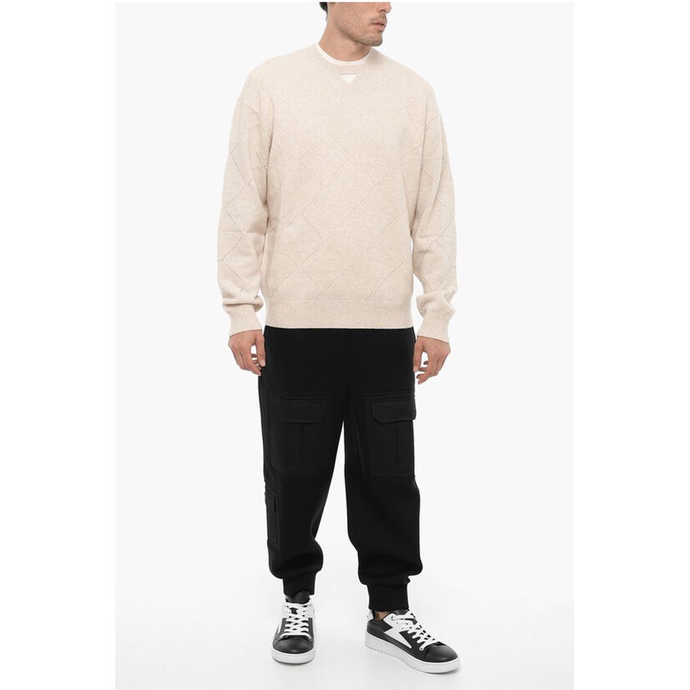 Neil Barrett Wool Blend Crew-neck Sweater with Cut-Out Detail