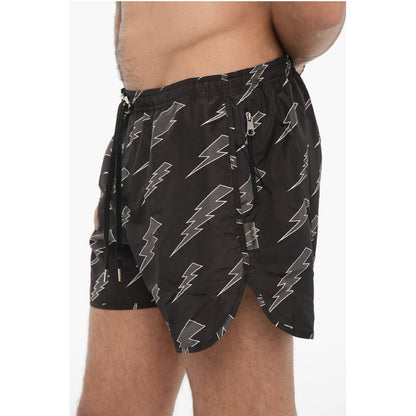 Neil Barrett All Over Thunderbolt Printed Swim Shorts
