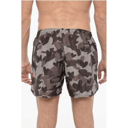 Neil Barrett Camouflage Motif Slim Fit Swim Shorts