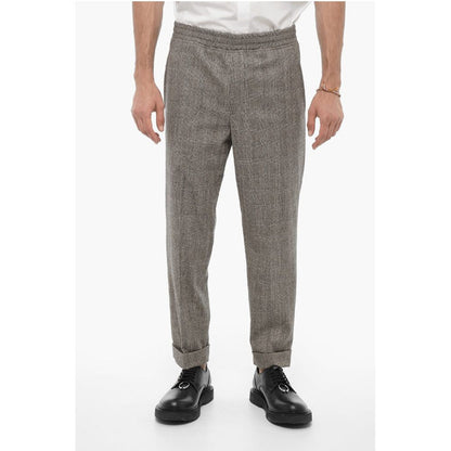 Neil Barrett District Check Motif Low Waisted REM Pants
