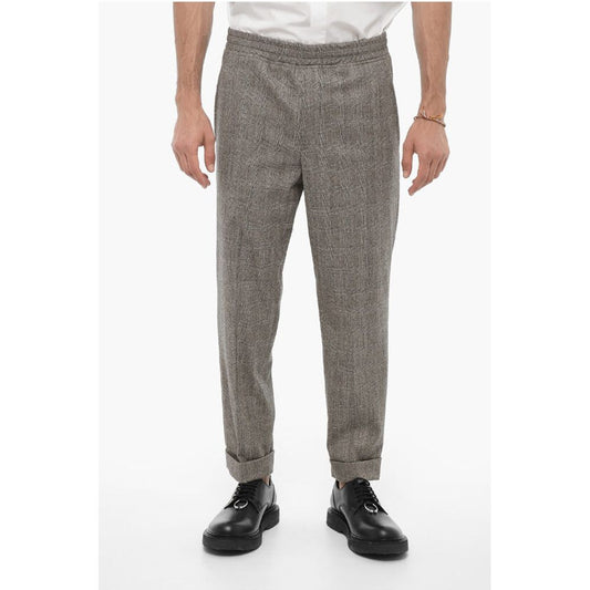 Neil Barrett District Check Motif Low Waisted REM Pants