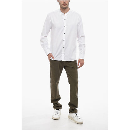 Peserico mandarin Collar Flax Blend Shirt