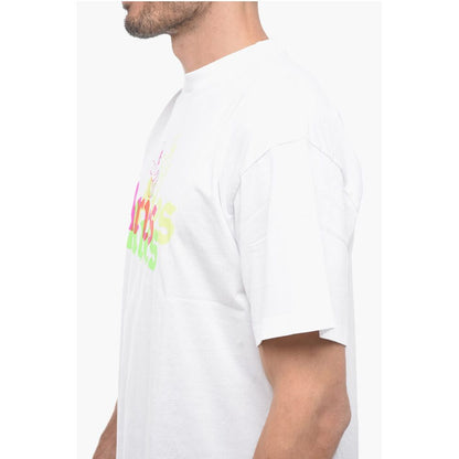 Aries Crew-neck Cotton T-shirt with Logo Maxi