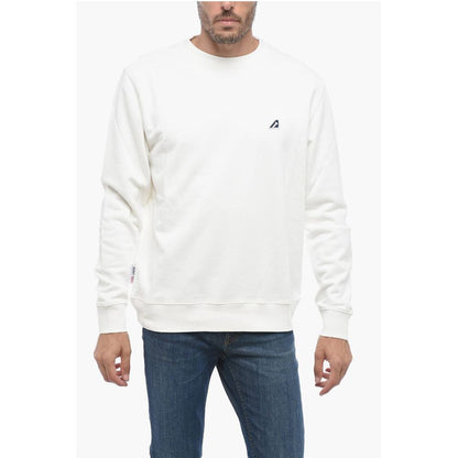 Autry Embroidered Logo Brushed Cotton Crewneck Sweatshirt