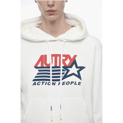 Autry Logo Print Brushed Cotton Hoodie