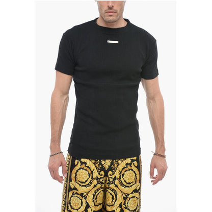 Maison Margiela MM1 Ribbed Cotton T-shirt with Application