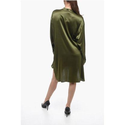Mr. Mrs. Shirt Satin GIOIA Asymmetric Shirt with Mandarin Collar