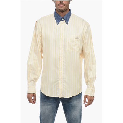 4SDesigns Button Down Awning Striped Shirt