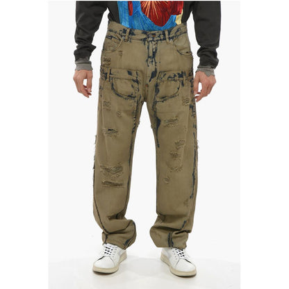 Dolce & Gabbana Vintage Wash Cargo Denims with Distressed Details 21cm