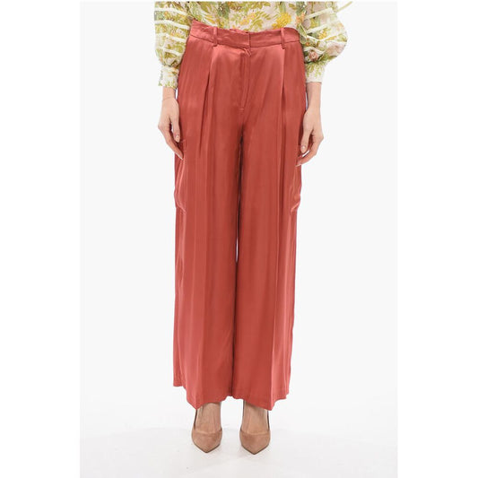 Loulou Studio Single Pleated Satin Wide Leg Pants