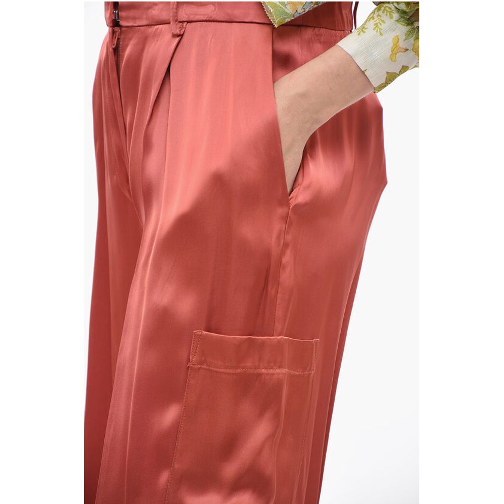 Loulou Studio Single Pleated Satin Wide Leg Pants