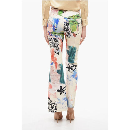 Andersson Bell Printed Boot Cut Jeans with Frontal Studs