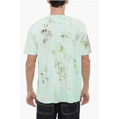 Westfall Dirty Effect Crew-neck T-Shirt with Front Print