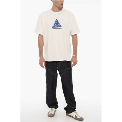 Ader Error Solid Color Crew-neck T-Shirt with Contrasting Logo