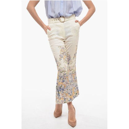 Zimmermann TAMA Flared Pants with Floral Pattern