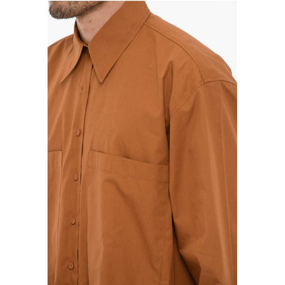 Classic Collar Cotton Shirt with Double Breast Pockets