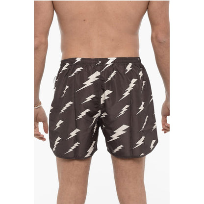 Neil Barrett Slim Fit All-Over Monogram RAIN Swim Shorts