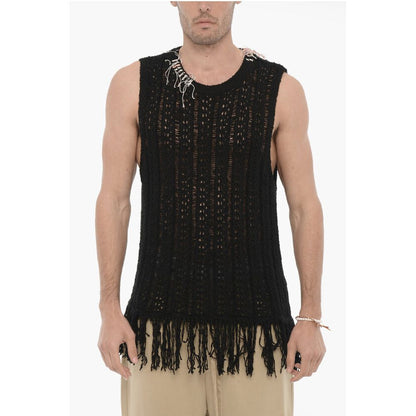 Andersson Bell Perforated Sleeveless GORDON Crew-neck Sweater with Fringes