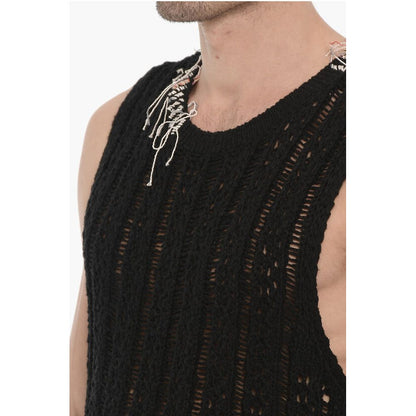 Andersson Bell Perforated Sleeveless GORDON Crew-neck Sweater with Fringes