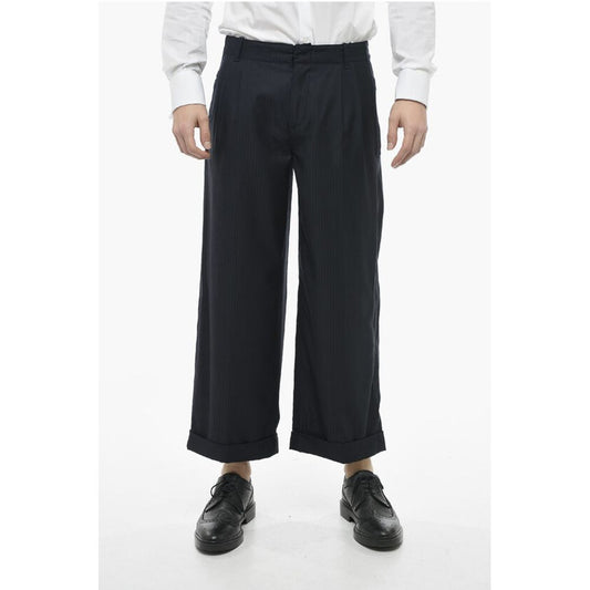 Etro Cropped Virgin Wool Trousers with Cuffs