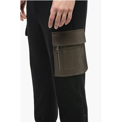 Neil Barrett Brushed Cotton Cargo Sweatpants with Contrasting Pockets