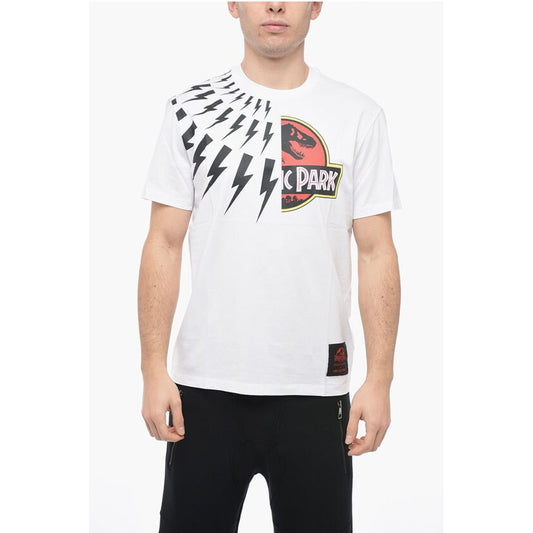 Neil Barrett JURASSIC PARK X NB Crew Neck HALF THUNDERBOLT Cotton T-Shirt
