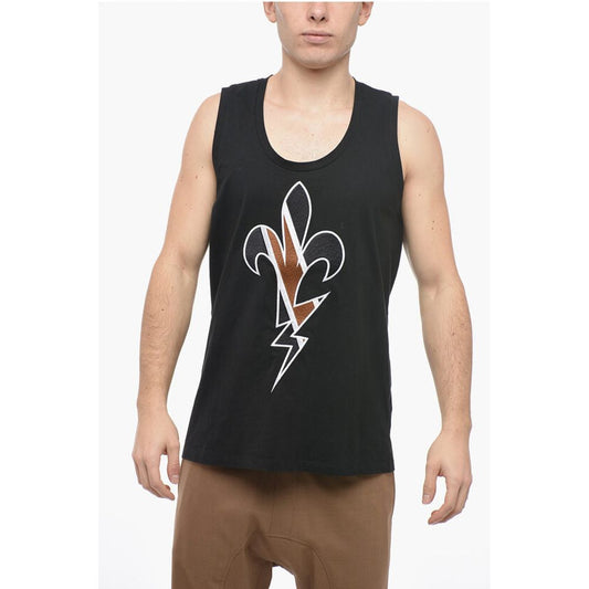 Neil Barrett Embroidered FLEUR-DE-THUNDER Tank Top