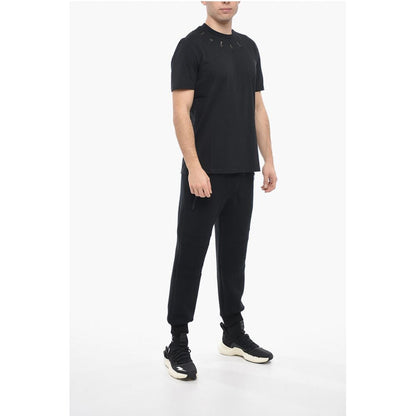 Neil Barrett Crew Neck BRODERIE ANGLAISE Slim Fit T-Shirt