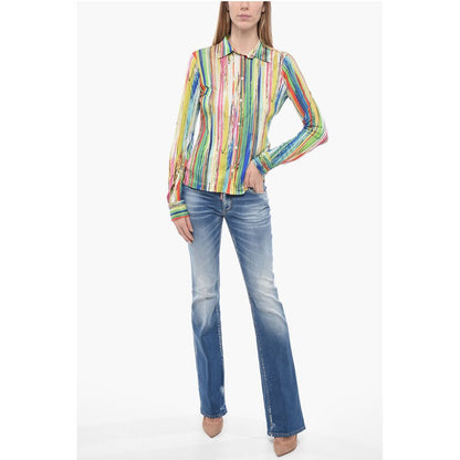 Dsquared² Multicolored Jersey Shirt with Standard Collar