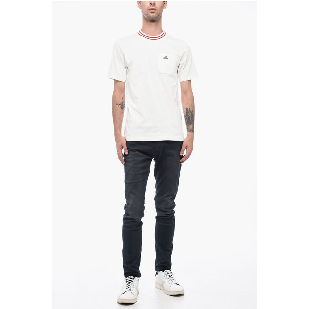 Diesel Crew-Neck JUST T-shirt with Contrast Trim and Breast Pocket