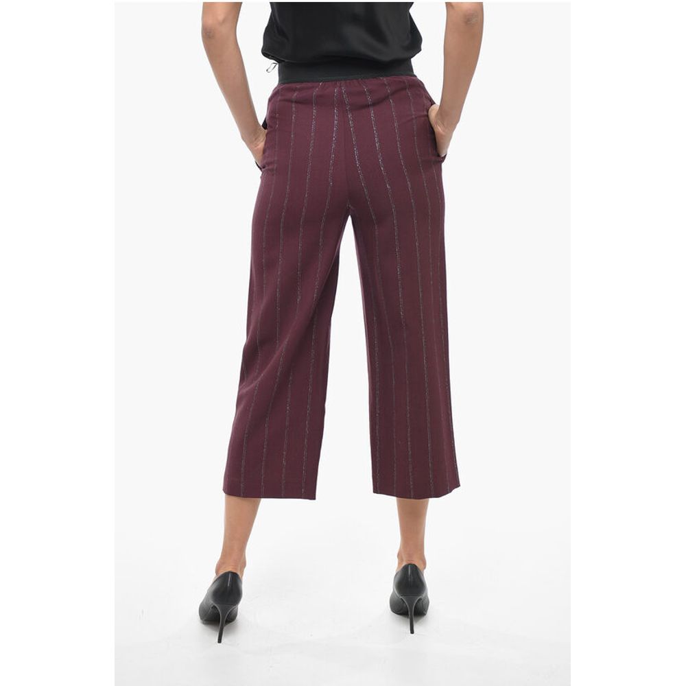 Stella McCartney Wool Blend Cropped Fit Pants with Lurex Details