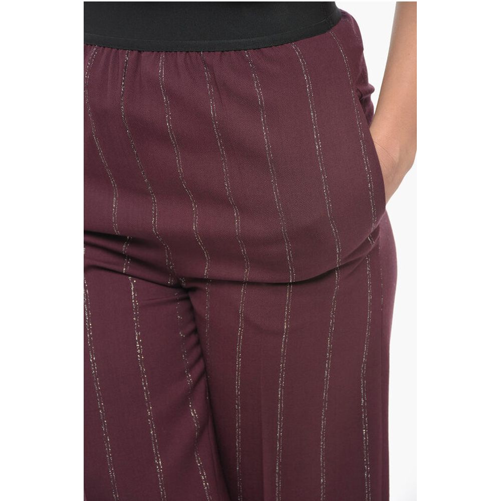 Stella McCartney Wool Blend Cropped Fit Pants with Lurex Details