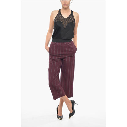 Stella McCartney Wool Blend Cropped Fit Pants with Lurex Details