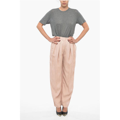 Stella McCartney Double-pleated Flax Blend Baggy Pants