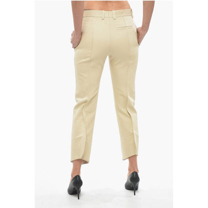 Bottega Veneta Cotton Front-pleated Pants with Curved Design