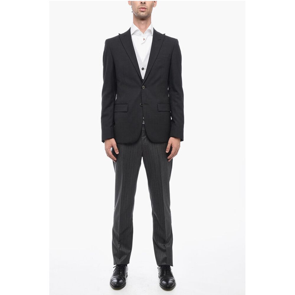 Corneliani CC COLLECTION 3-Piece CERIM.RESET Suit with Pinstriped Pants