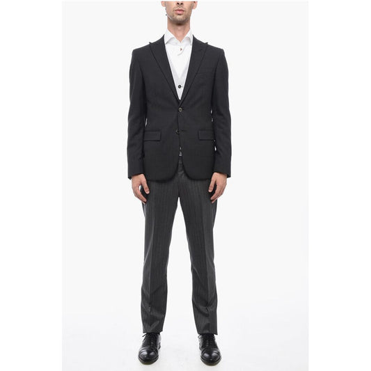 Corneliani CC COLLECTION 3-Piece CERIM.RESET Suit with Pinstriped Pants