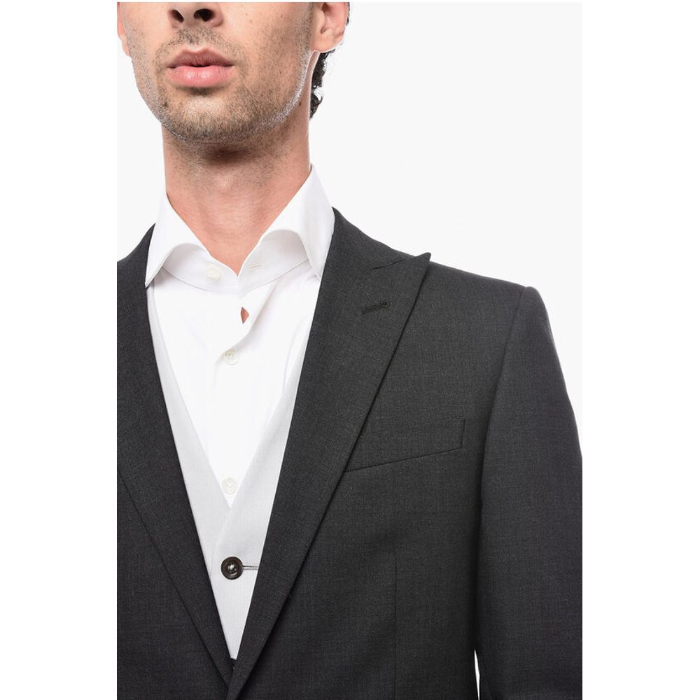 Corneliani CC COLLECTION 3-Piece CERIM.RESET Suit with Pinstriped Pants