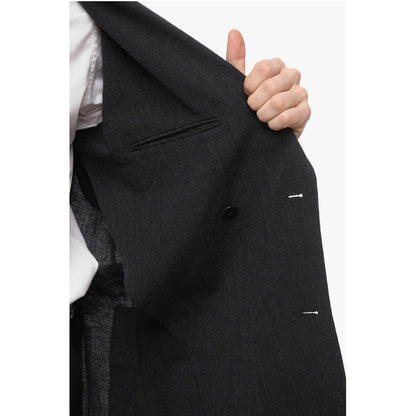 J.Press Wool and Flax Side Vents Peak Lapel Double-Breasted Blazer