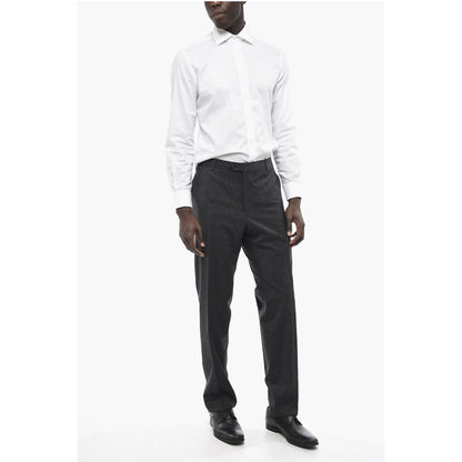Corneliani Stretch Wool ACADEMY Pants with Pin Check Motif
