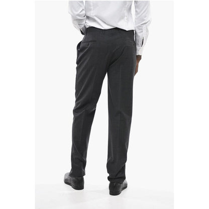 Corneliani Stretch Wool ACADEMY Pants with Pin Check Motif