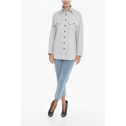 Destin Cashmere Blend Long Sleeved Overshirt with Utility Pockets